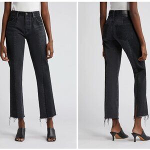 MOUSSY - Hearthstone Fray Hem Ankle Jeans (BLACK) 25